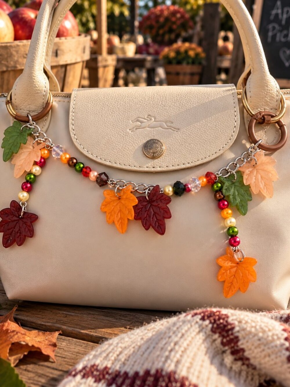 Fall Leaf Bag Charm